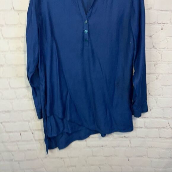 Soft Surroundings asymmetrical blue blouse size small - Picture 2 of 8